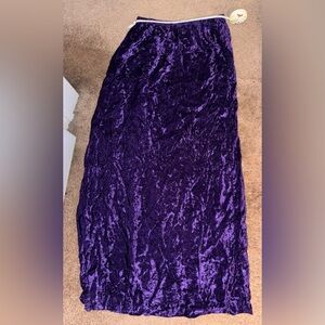 Vintage Dark Purple Velvet Maxi Skirt